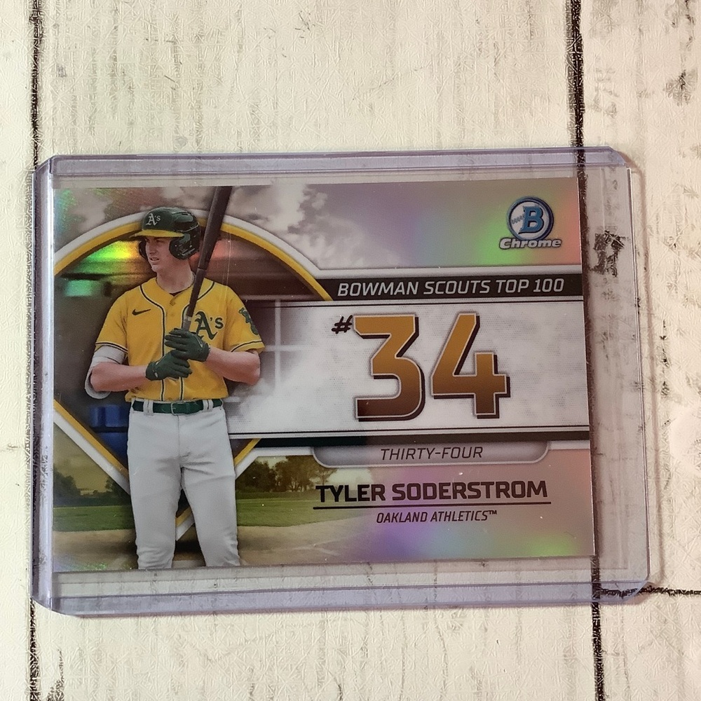 2023 Bowman - Bowman Scouts Top 100 #BTP-34 Tyler Soderstrom Oakland Athletics